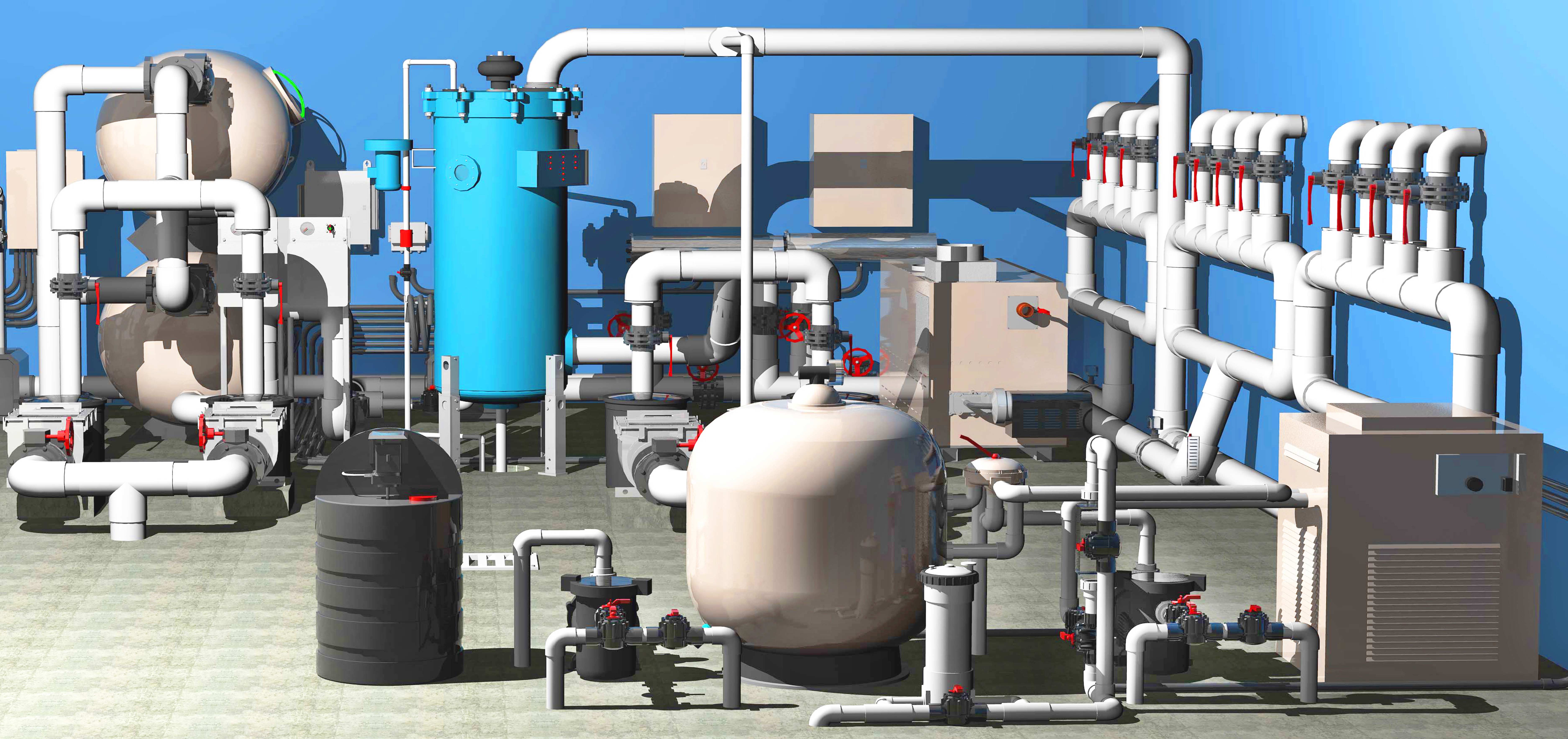 3D model of pump room equipment