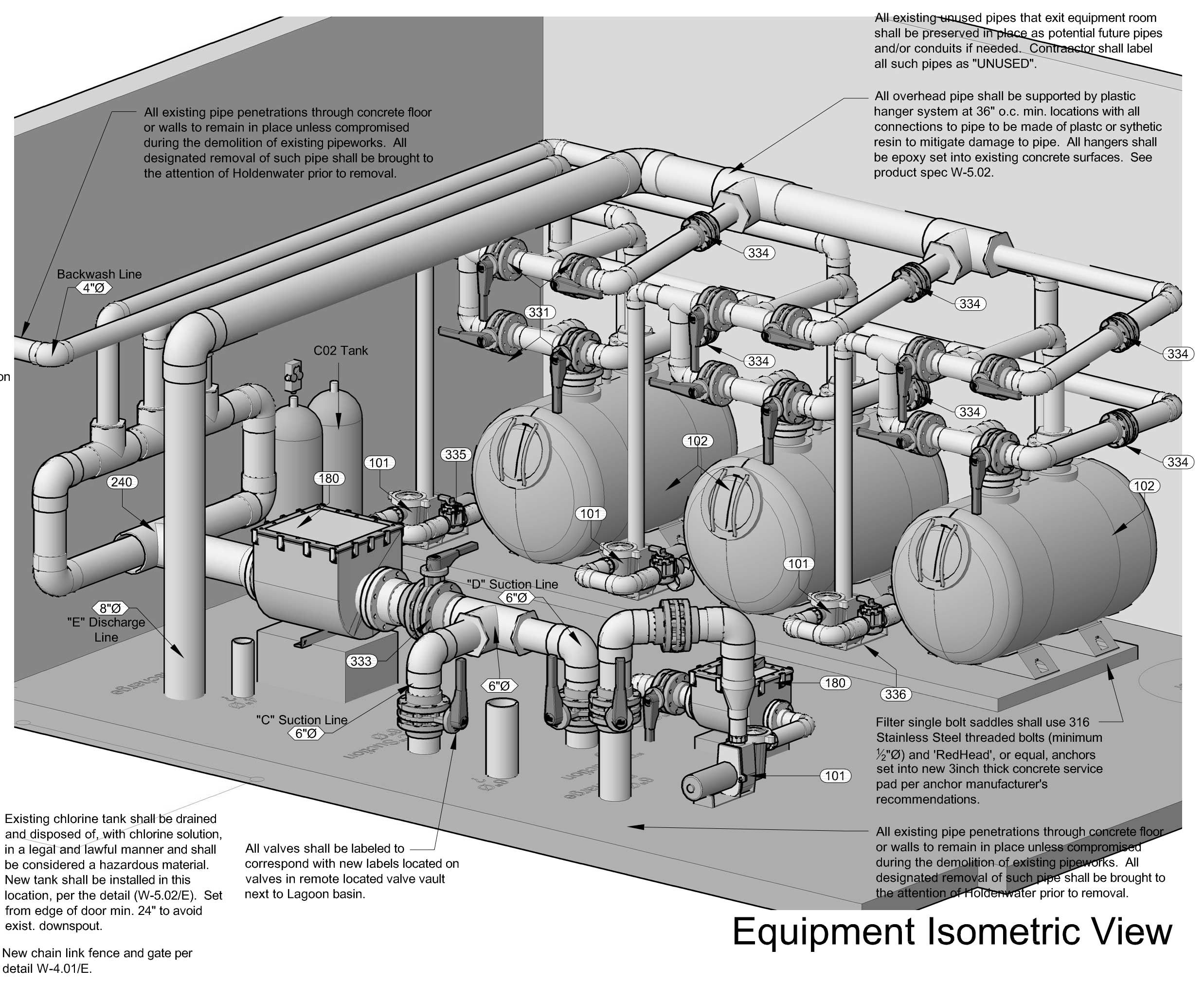 Isometric view of equipment