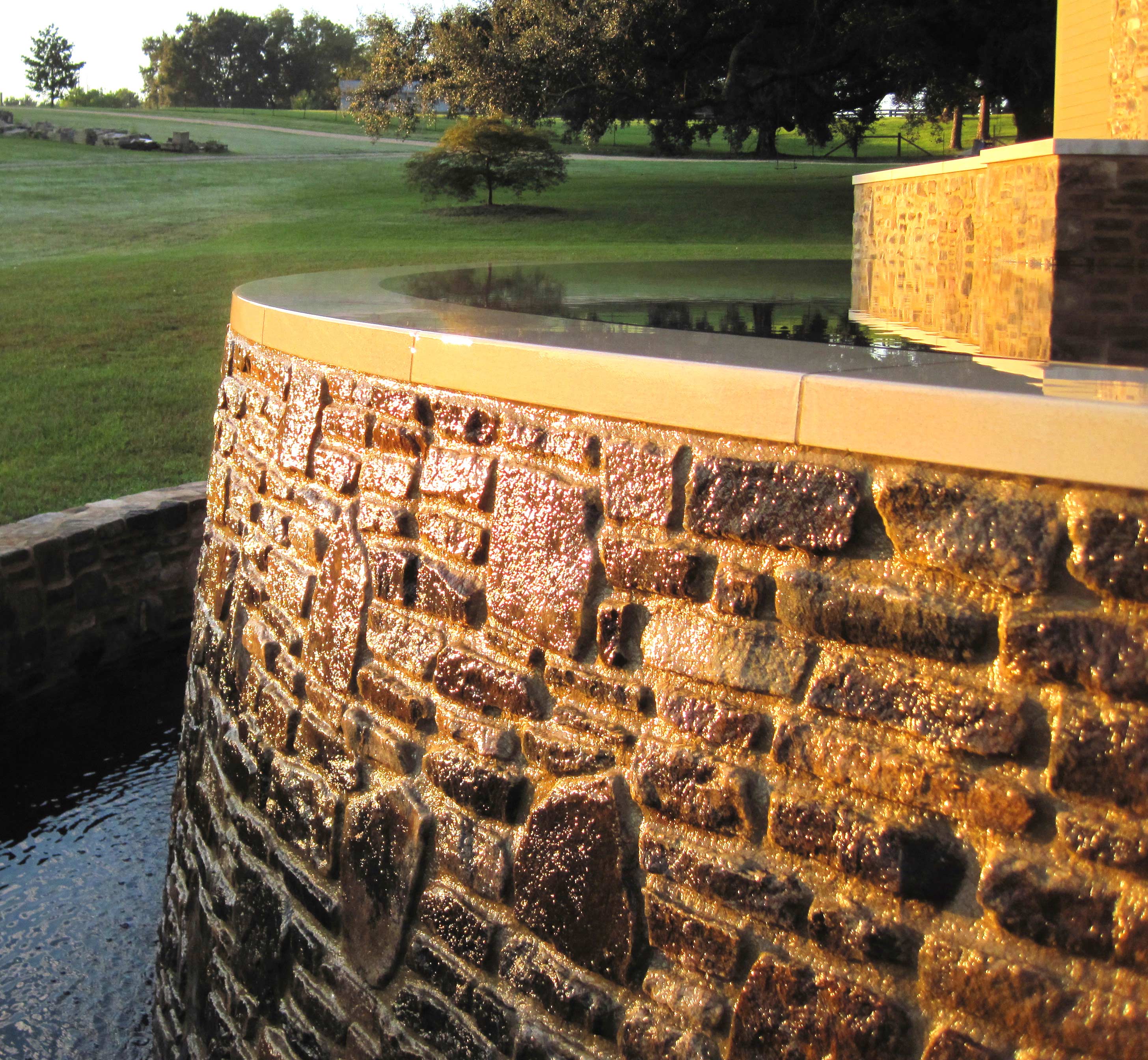 Estate Fountain Retaining Wall
